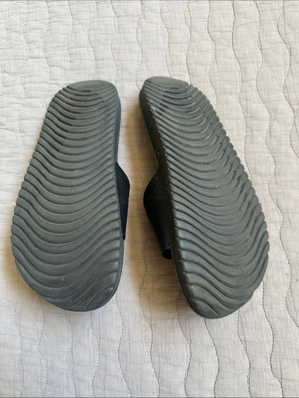 Nike Black Slides with White Swoosh